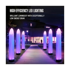 9.8Ft Inflatable Column with Built-in Blower and Color-Changing LED Lights ̵