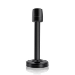4 inch Black Long Door Stop Wall Mount with Sound Dampening Rubber Tip