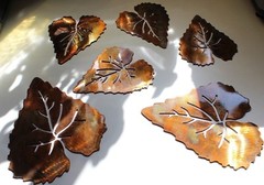 Aspen Leaves (6 pieces) – Metal Wall Art – Copper Size Varies Per Piece