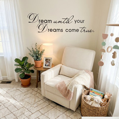 Dream Until Your Dreams Come True Quote Saying Wall Sticker Home Decal Decor