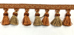 Tassel Fringe Trim 3.5″ for Drapery Curtains Upholstery Pillows / Copper w/ Gold