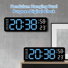 LED Digital Large Display Wall Desk Alarm Clock With Calendar Temperature Date