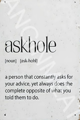Aluminum Metal Sign Askhole 8×12 Weatherproof Durable Outdoor USA Made