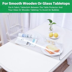 Waterproof Dining Table Cover – Protector Roll Heat Resistant Clear Vinyl Tab…