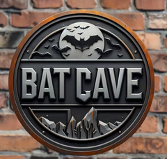 Batman Bat Cave Cool Sign UV HD Graphics on Metal 2D Wall Decor 8″ Art