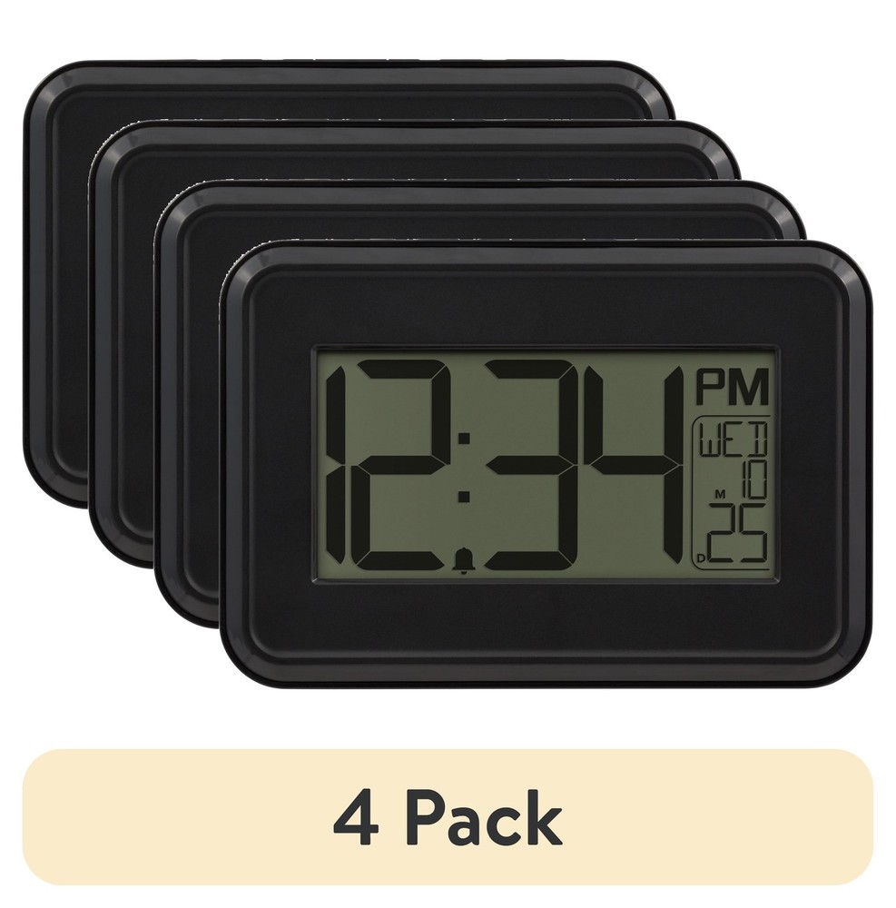4 pack 4.90″ Digital Table & Wall Clock W/ 12-Hour Display & Alarm New