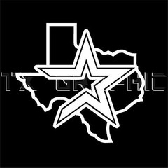 Houston Astros Decal Sticker Texas State Map Lone Star Car Truck