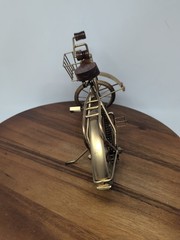Vintage Bicycle Sculpture, Table Top or Shelf, Steel & Wood 14″ Hand Made