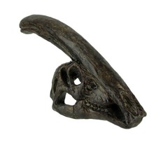 8 in Parasaurolophus Dinosaur Skull Fossil Resin Statue Home Office Decor