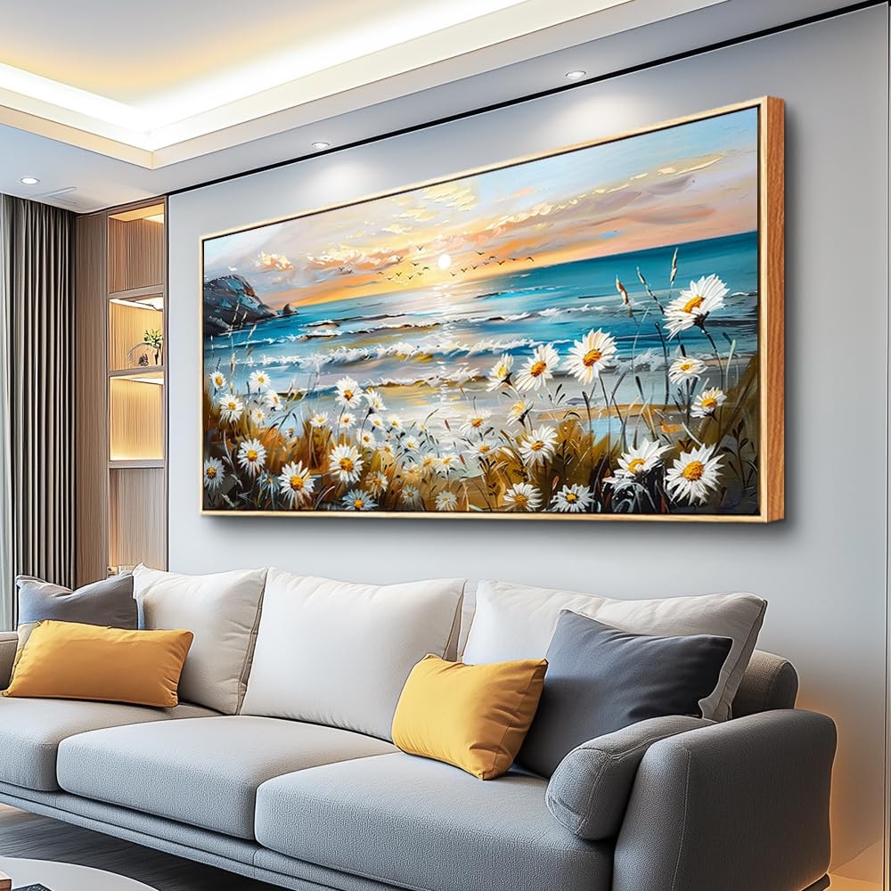 PHAOHUAXM Wall Decor For Living Room Large Canvas Wall Art Flowers Farmhouse …