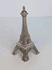 Silver Tone 3D France Paris Eiffel Tower 3.5″ Cake Topper Decoration Figure