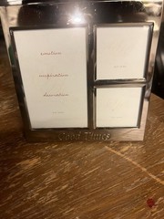 Pottery Barn silver metal multi 3-opening Good Times picture