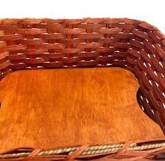 Amish Picnic Basket Medium Size With Solid Oak Lid and Swinging Handles