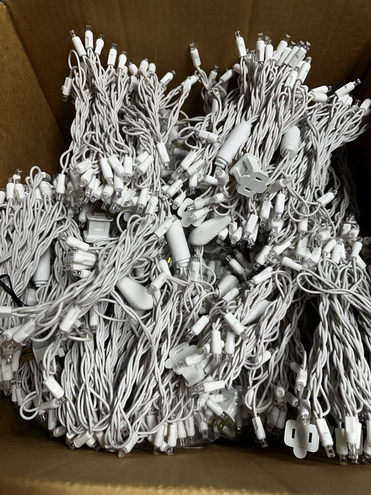 White Strand Lights 35 Count LED Weighted Wedding or Patio LOT OF 56 Strands