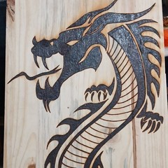 Custom Woodburnt Dragon
