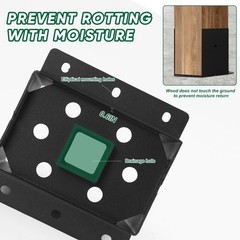 4X6 Post Base 4 PCS,Post Brackets(Inner Size 3.6″x5.6″),Heavy Duty 14GA Steel…