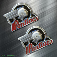 (2) TWO ORIGINAL PONTIAC VINTAGE Vinyl Decal Sticker For Car Laptop Auto Window