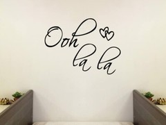 OOH LA LA Paris France Hearts Love Quote Vinyl Wall Decal Decor Art Sticker