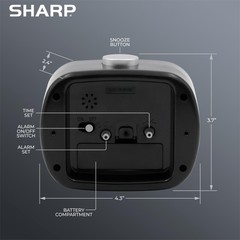 Sharp Battery Powered Alarm Clock, Retro Battery Operated Alarm Clock for Bed…
