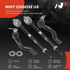 Set of 4 Front Inner and Outer Tie Rod End Kit for Honda CR-V CRV 2017-2023 Gas