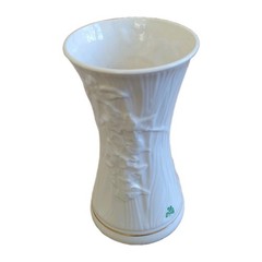 BELLEEK Ireland Sping time vase 8in Tall Dragonfly Ladybug Bee Butterfly Flowers