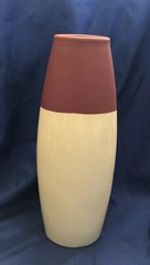 Two Tone Burgundy Beige Ceramic Vase Home Decor Perfect For Narrow Spaces