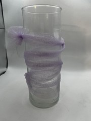 Clear Cylinder Vases 6 Inch With Lavender Tule