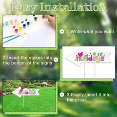 Blank-Arrow-Signs Bulk with Stakes 3 Pack 17 X 6 Inches Wedding Directional Yard