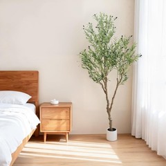 Artificial Olive Tree 5/6/7FT Tall Fake Plants with White Pot for Home Office