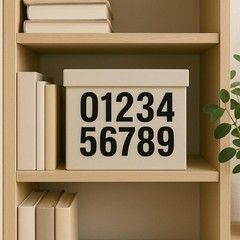 10 Sheets 1.5 Inch Black Number Stickers 0-9, 3 x 8 inches,