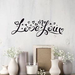 Wall Decal Love You Heart Romantic Interior Vinyl Decor Black gz533