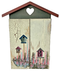 A Wooden Birdhouse Folding Multi Pictures Frame, 1= 5×7, 4= 1.6×3 in.