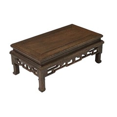 9″ Light Brown Feather Pattern Rectangular Wood Display Stand Riser ws4226