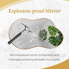Irregular Wall Mirror – Wall Mirrors Decorative 20″x36″ Gold Asymmetrical Mir…