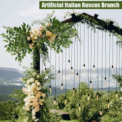 1/5/10Pack Artificial Italian Ruscus Greenery Stems Silk Green Leaves Bulk Fa…