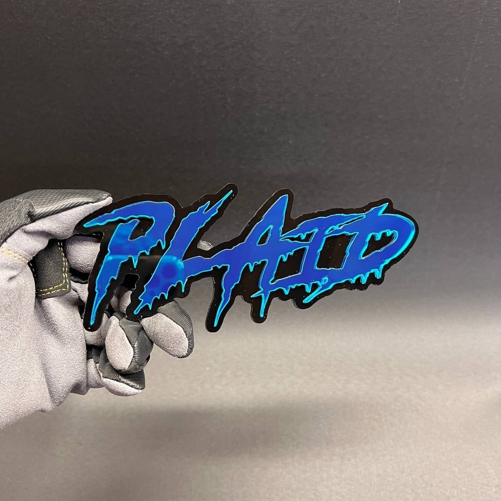 1x PLAID Custom Text 3D Acrylic Car Emblem Badge Multicolor Fender Decal
