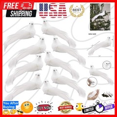 Artificial Birds, 12 Pcs Artificial White Doves Simulation Foam White Feather…