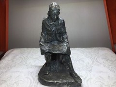 Bronzed Thomas Jefferson Declaration of Independence Resin Statue Sitting 10”