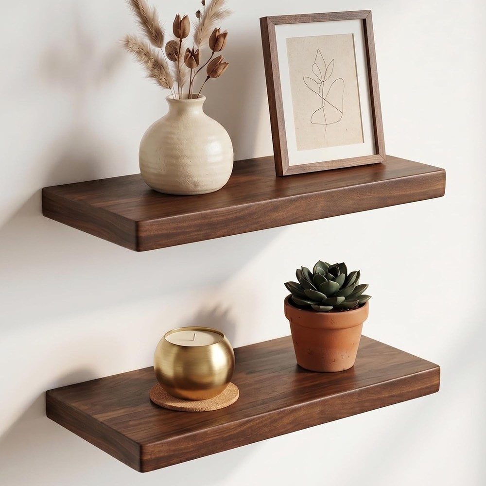 18 Inch Floating Shelves, Solid Wood Wall Shelves, 8 Inch Deep Floating Shelf –