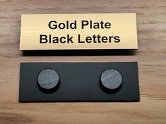 Custom Engraved 1×3 Brushed Gold Magnetic Plate Plaque Sign Magnet w/ 2 Magnets