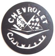 METAL WALL ART CHEVY CORVETTE SIGN LOGO POWDER COAT USA MADE FREE SHIP (WA44)