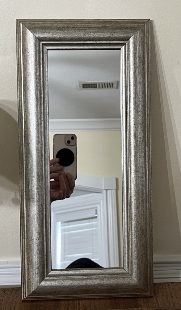 Rectangular Wall Gallery Framed Mirror Silver Canada Made 17×8.25in Modernism