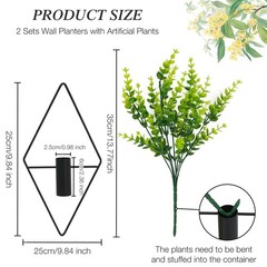 3 Pcs Wall Plants Artificial Decor,Boho Wall Decor,Home Office Living Room Wa…