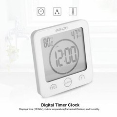 Baldr Waterproof Shower Clock Bathroom Touch Button Timer Indoor Temperature