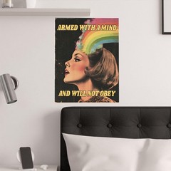 Free Thinker Poster, Political Protest Wall Art, Vintage Style Decor Print