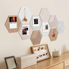 10 Pack Adhesive Large 15″ Hexagon Cork Board Tiles Alternative Felt Wall