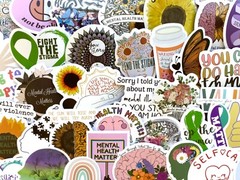 5-50 pcs Mental Health Stickers, Inspirational Motivational Vinyl Laptop Decals