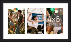 8X14 Collage Picture Frame, Display Pictures 3 4X6 with Mat or 8X14 without Mat,