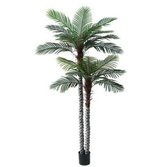 8ft Tall UV Resistant Faux Palm Tree, 96in Artificial Palm Tree Indoor Outdoo…