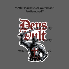 Deus Vult Knight Sticker Waterproof Decal Christian Warrior Faith Jesus Gift NEW